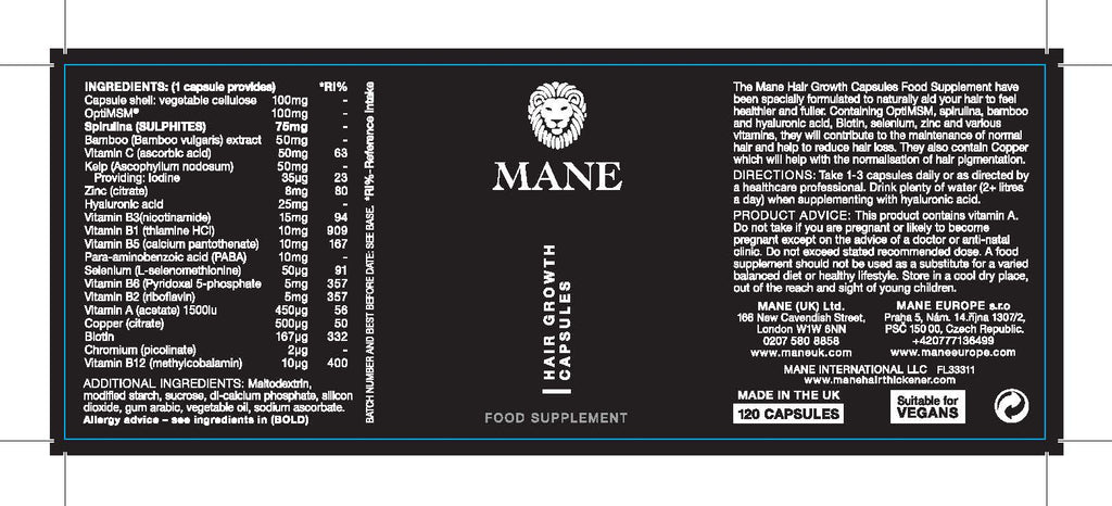 Mane Hair Growth Capsules (120 Capsules) – Mane UK